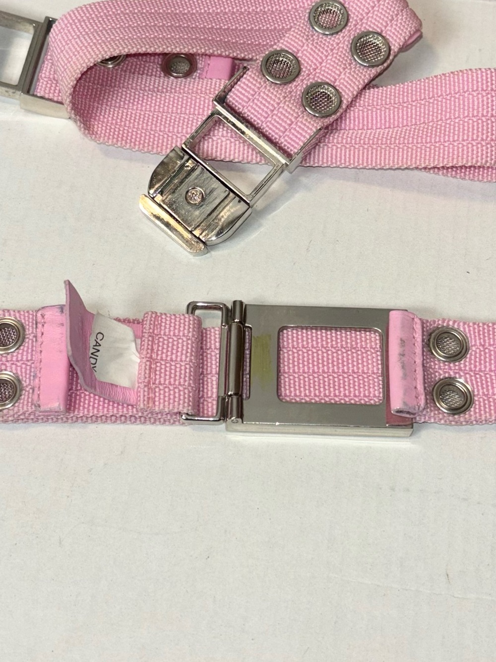 Armani exchange Y2K belt in candy pink Utility Buckle Grommet belt size medium - Picture 13 of 16